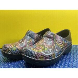 Crocs Dual Comfort Neria Pro II Womens 8 Blue Black Nurse Shoes Clog Graphic